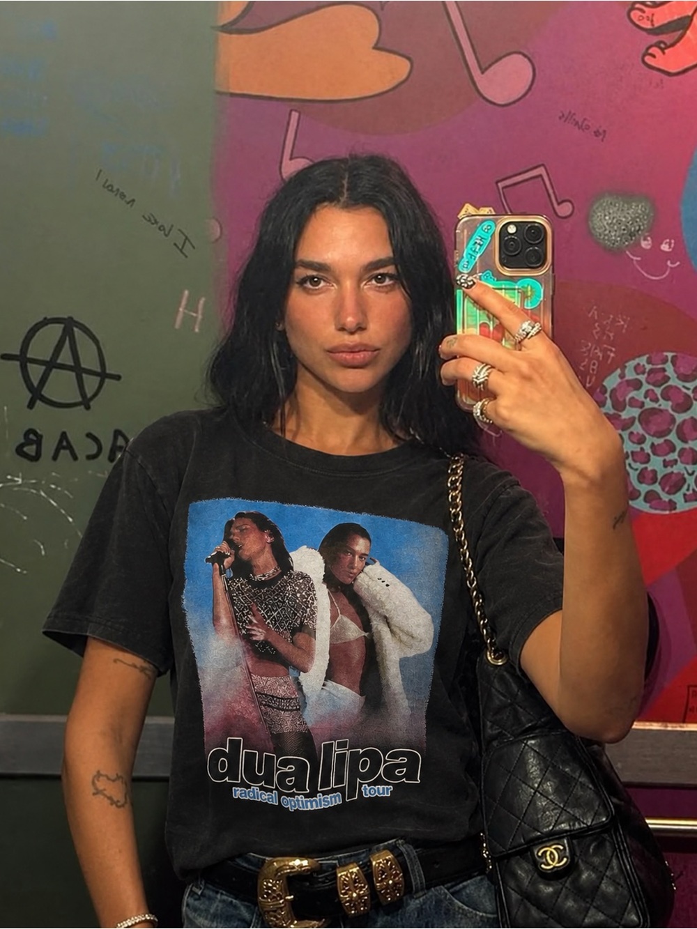 Dua Lipa Radical Optimism Tour T-Shirt Large Relaxed Fit